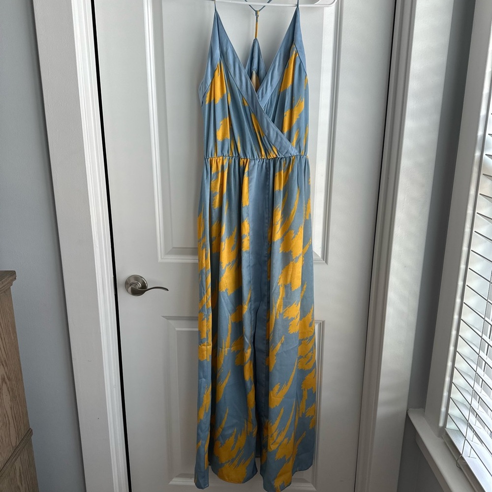 House of Harlow 1960 Blue and Yellow Dress